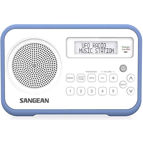 Sangean DPR-67 DAB+ UKW Tragbares Radio, Tischenradio, Radiorekorder -Blau/Weiß