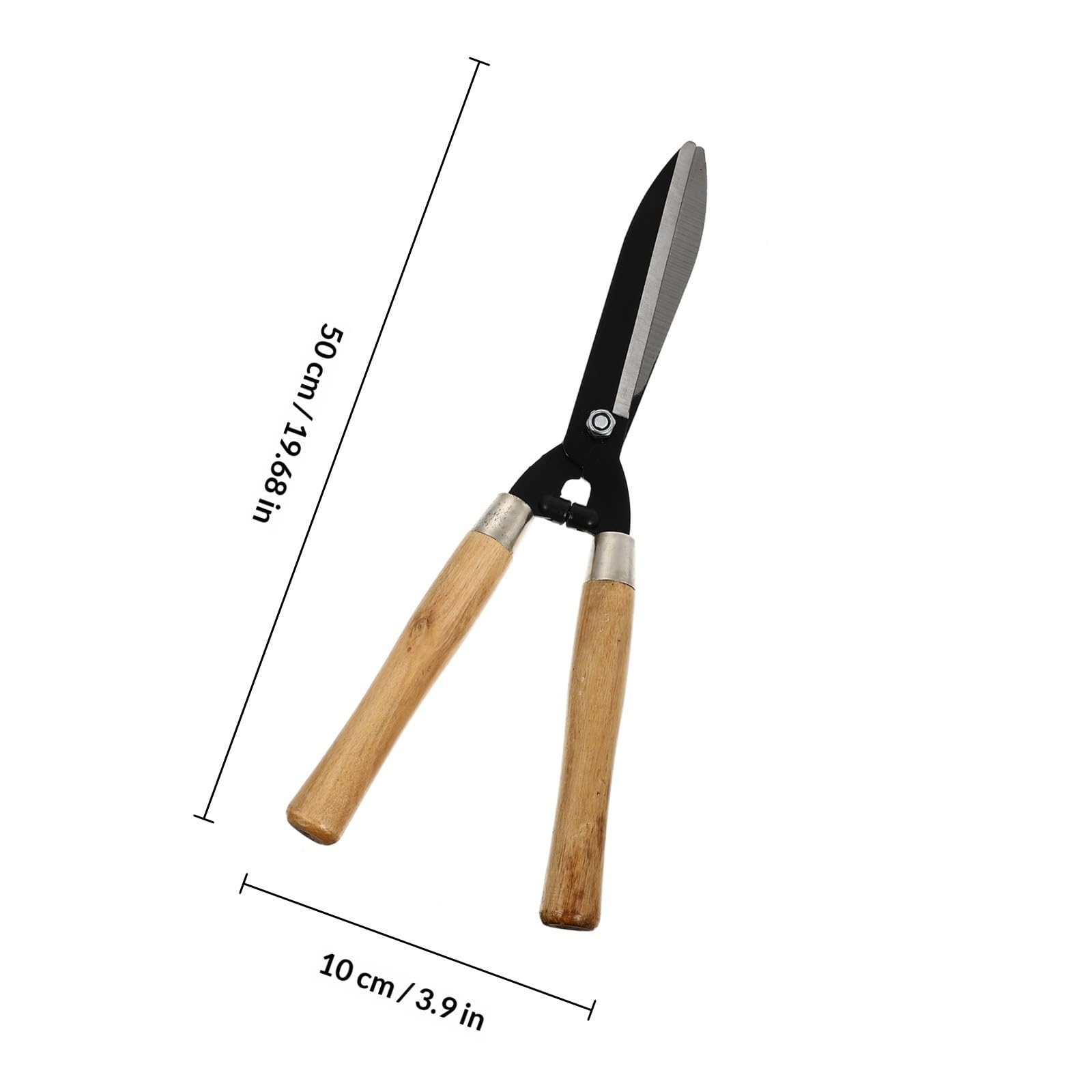 UKCOCO Tijeras de Podar de Jardinería, Tijeras de Césped, Cortasetos de Acero al Carbono Mango de Madera, Laboriosas y Resistentes al Óxido