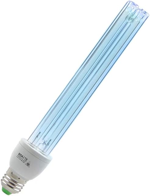 BOAITE UV Germicidal Lamp 185nm UVC with Ozone Light Bulb E27 20w 220v Cleans Air