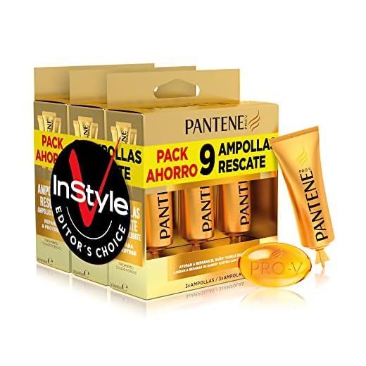 Pantene Repara Y Protege, 9 Ampollas Cabello Mujer, Como Vitaminas Para El Cabello, Tratamiento Hidratante Cabello, Ampollas Rescate 3 x 3 x 15 ml