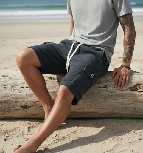 Image of INDICLUB Men's Athletic Performance Shorts,Casual Everyday Wear, Comfortable Drawstring Style