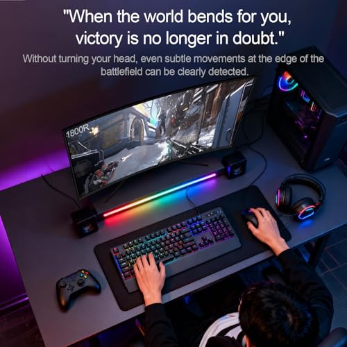 Image of 27 Inch Curved Gaming Computer Monitor 2K QHD(2560x1440) 180Hz Monitor,1ms 1800R Display, FreeSync, 4000:1 Contrast Ratio,100% sRGB, HDMI 2.0 & DisplayPort 1.4 VESA Mount(G27X Flex Pro)