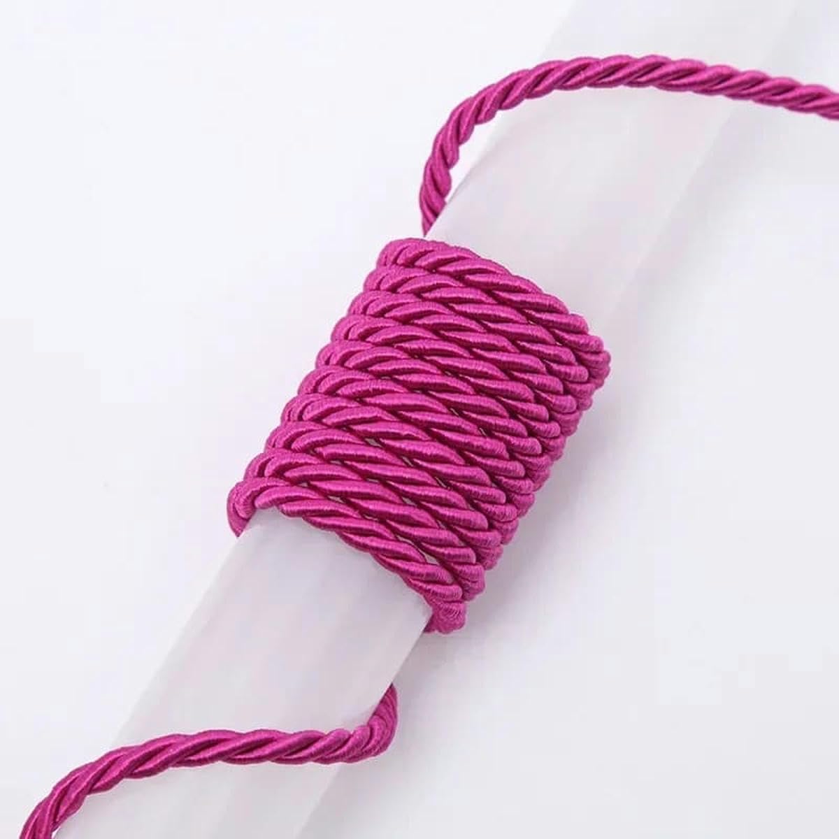 Macrame Rope Twisted String,5mm 3-Ply Braided Polyester Cord Multicolor 5M 10M For DIY Craft Decor(Rose 5mm,5Meter)