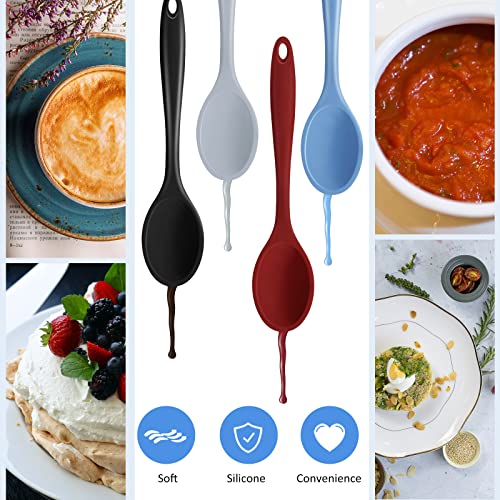 Shappy 4 Pieces Silicone Mixing Spoon For Cooking Heat Resistant thumb #3