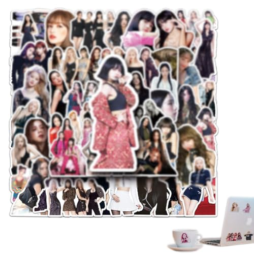 QOCUILC 50 hojas de pegatinas BP,pegatinas decorativas impermeables,tarjetas coleccionables K-pop para computadoras portátiles,equipaje,guitarras de motocicleta scooter(B)