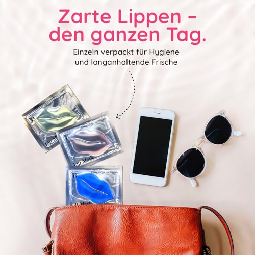 Lippenmaske Pads (30 St.) - Meereskollagen, Kirsche & Honig - Anti-Falten, Anti-Aging & Feuchtigkeitsspendende Lip Mask Set für Frauen - Helfen Sie, trockenen Lippen vorzubeugen
