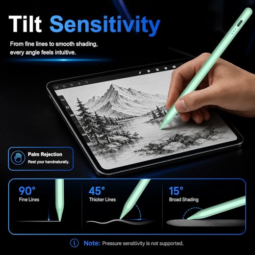 Image of HATOKU Stylus Pen for Apple iPad 2018-2026 for Note-Taking Drawing Green