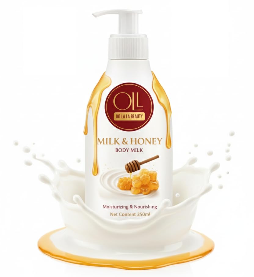 OLL Milk & Honey Body Milk, Moisturizing & Nourishing Skin Moisturizer, 250ml