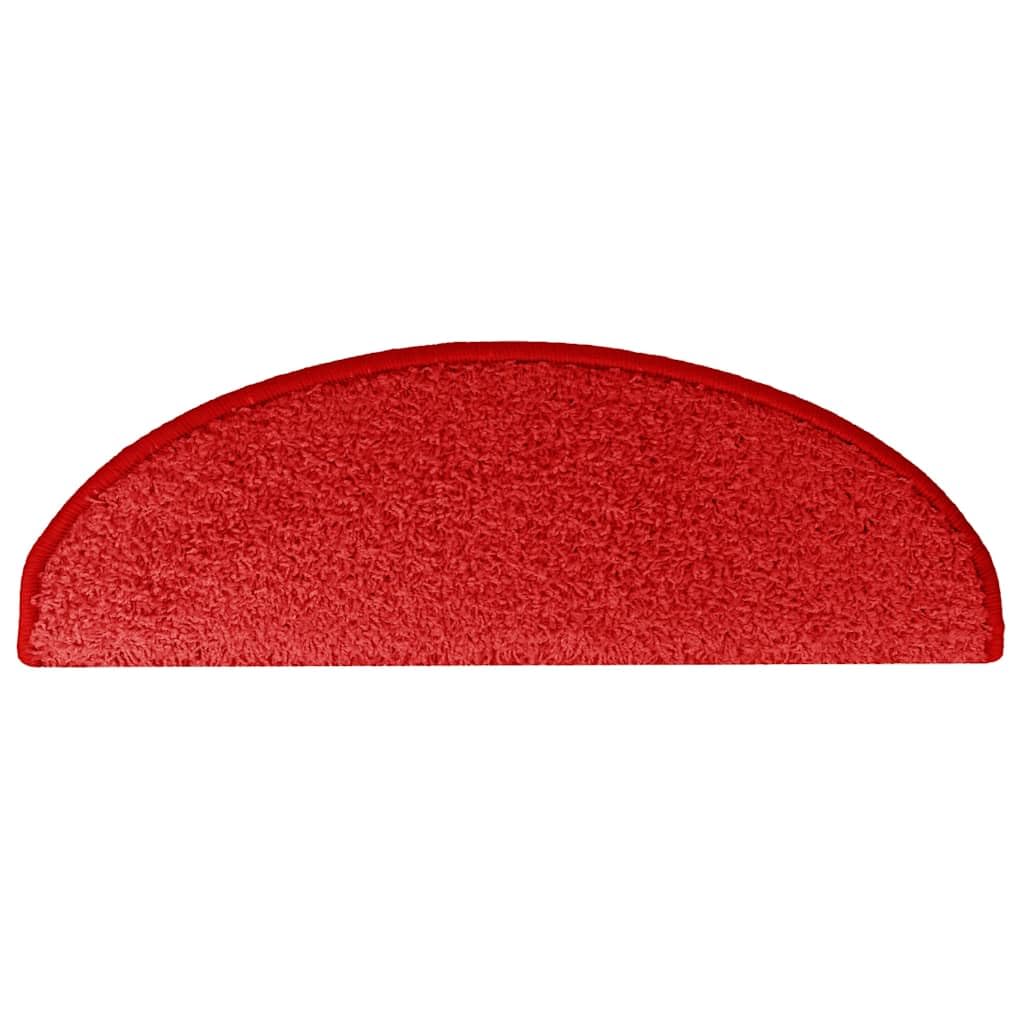 Tomostar Lot de 15 Marchettes d'escalier, Tapis d'escalier Autocollant Tapis pour Marche Protection d'escalier 15 pcs 65 x 21 x 4 cm Rouge Demi-Rond Grand