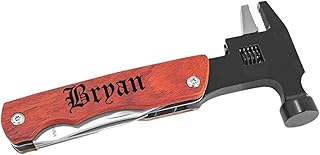Hammer Multi-Tool with Wood Handle | Protective Pouch Included | Fully Customizable | Laser Engraved | Gifts for him, groomsman, birthday, anniversary