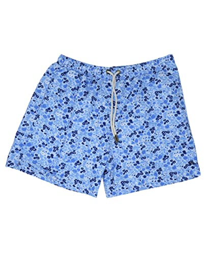 Pertegaz - Bañador Bermuda de Hombre con Estampado de Flores, Talla XL, Color Azul