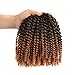 6 Bundles 8 Inch Short Marlybob Crochet Hair Curly Crochet Braids Hair Afro Kinky Curly Crochet Hair For Black Women Synthetic Hair Extensions (8 inch, 1B/27 6 Bundles Marlybob)