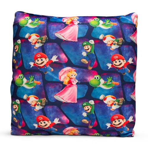 Image of The Super Mario Galaxy Movie Kids Squishy Plush Throw Pillow, Soft Decorative Cushion for Bedroom Decor & Gifts, 13 Inch, Mario & Luigi (100% Officially Licensed Product) By Franco