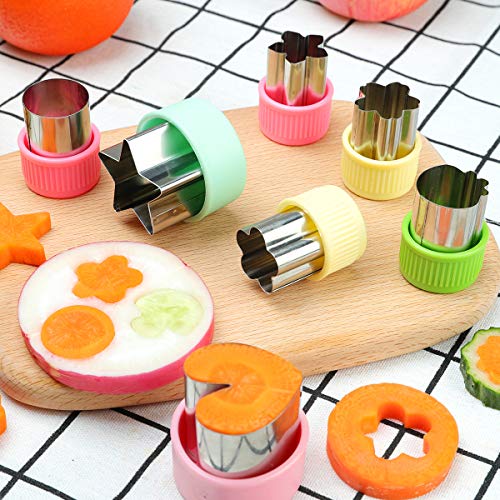 Stainless Steel Cookie Vegetable Fruit Cutters Shapes Sets Mini Cookie Stamp Mold, Sandwich Cutters For Kids Baking, Bento Box And Food Decoration Tools (11 Pcs) #TOP6