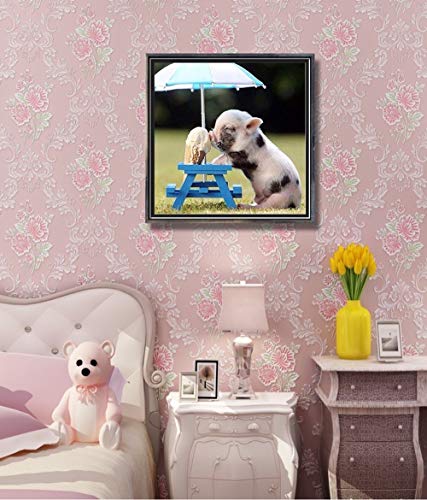 Diy 5D Pig Diamond Painting For Adult Kids,Diamond Paintings Accessories Kit,Painting Cross Stitch Full Drill Crystal Rhinestone Embroidery Pictures Arts Craft For Home Wall Decor Gift #TOP2