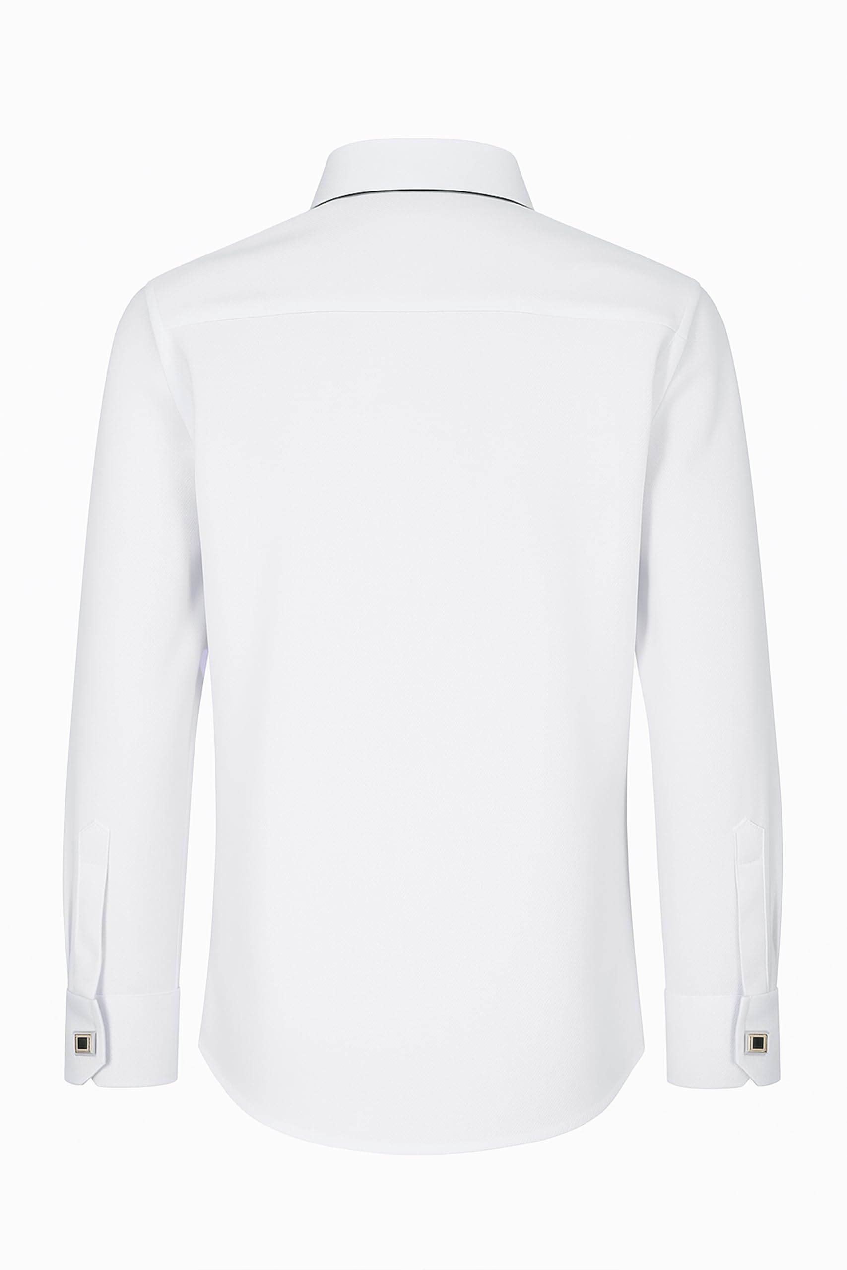 Camisa de Vestir Blanca para Niños con puños franceses y gemelos para bodas, Fiestas y ocasiones especiales