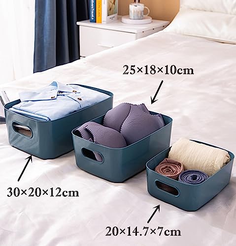 NCRGB 10 Weiß Großes Aufbewahrungsbox Kunststoff Aufbewahrungskorb mit Griffen 25×18×10cm,Küchenschrank Organizer Box Körbe Aufbewahrung Kunststoffbox für Badezimmer Regal Kunststoffbox