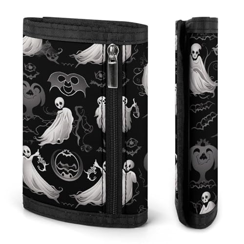 Halloween Goth2 Trifold Wallet for Men - Money Clip Slim Wallets with Multiple Card Slots Minimalist Small Front Pocket Wallet for Everyday Carry3