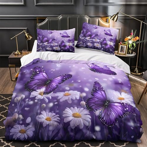 Housse de couette 135x200 violette confortable pour sommeil réparateur