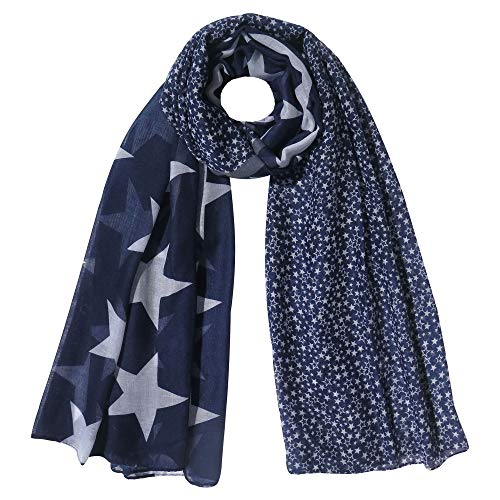 Lina & Lily Star Print Women's Scarf Shawl Wrap Lightweight Spring Fall Winter2
