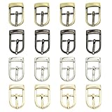 Asamuyu 16 Pieces Metal Belts Buckles Pin Buckle Single Prong Buckle for Leather Hardware (1.35cm)