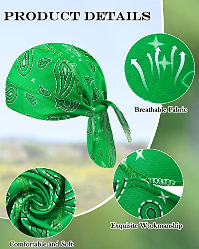 Foaincore 8 Pack Do Rag Skull Caps for Men Sweat Wicking Doo Rags Cooling Helmet Liner Cycling Motorcycle Bandana
