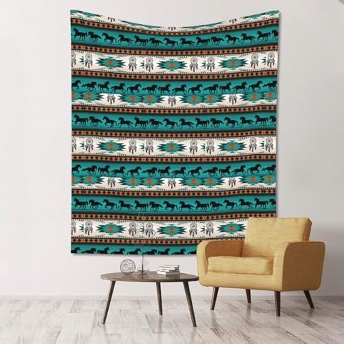 Tapisserie murale chambre adulte, drapé ultra doux motif cheval SHuWeiD
