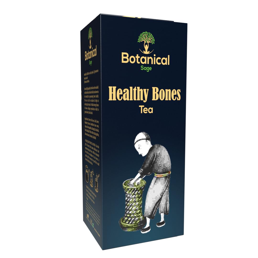 Botanical Sage- Healthy Bones Tea 40 Pyramid Teabags | 40 days pack | With Goodness of Hadjod, Gokshura, Ashwagandha,Turmeric, White willow bark etc | Promotes bone health | Selected