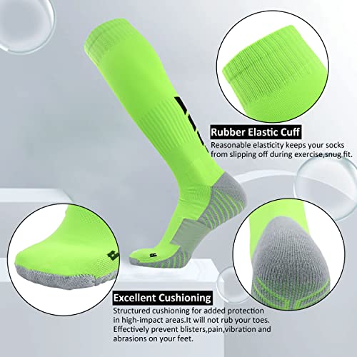 Three street Baseball Socks, Mens Womens Thick Padding Stretchy Over Knee Footbal Softball Soccer Team Compression Socks4