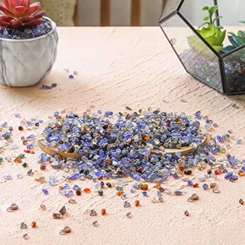 Image of T4U Crystal Chips Tumbled Polished Natural Agate Gravel Stones 1LB - Decorative Pebbles Bulk, Mini Polished Rocks Pieces for Crafts, Vases Filler, Succulent Plants, Aquarium Gravel Rocks