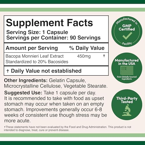 Double Wood Supplements BACMERCH Bacopa Monnieri Supplement