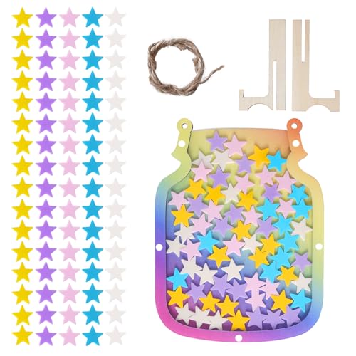 Yymobt - Classroom Reward Jar, Reward Classroom Management Tools for Training Positive Behavior at Home, Hanging Classroom Star Reward Jar for Teacher Classroom Incentive Jar Decor