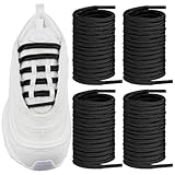 Endoto 2 Pairs 4MM Round Shoelaces for Nike Air Max 97/95/720 Running Replacement Shoes Laces Strings(Color:Black,Size:54Inch)