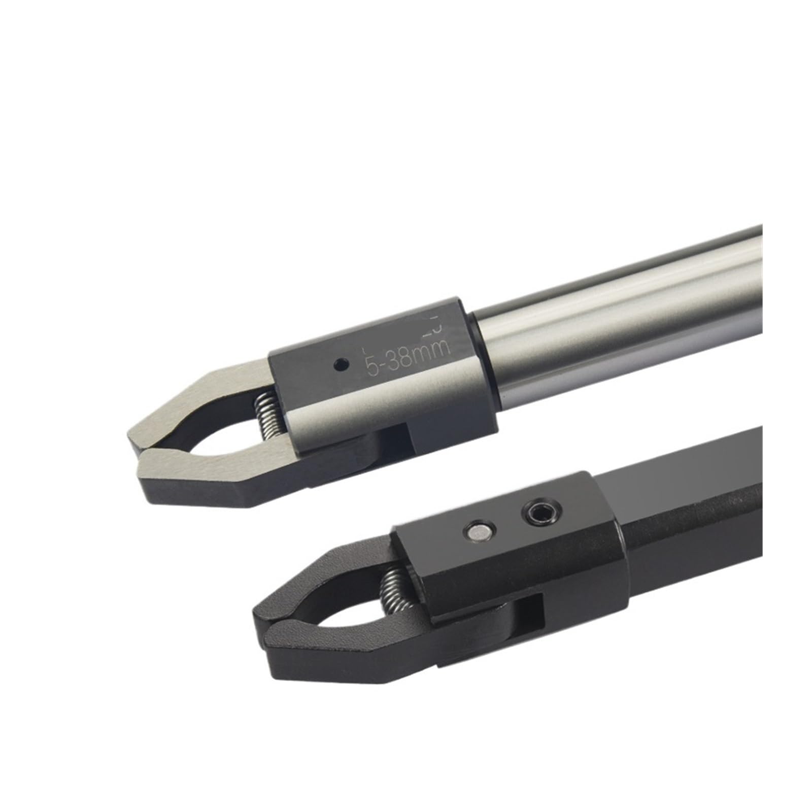 Hardened Lathe Bar Puller， Auto CNC Lathe Two Claw Square Round Bar Clipper Puller Feeder Square Handle W16/W25(5-38mm,Square handle-W16)