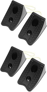 HEALEEP 4 Piezas Patinar tapón rampas fijado en Forma de x Bloques Bloquear para Caravana de neumáticos cuñas de Rueda de plástico Bloque de Tope de Coche calzo de Rueda el plastico Negro