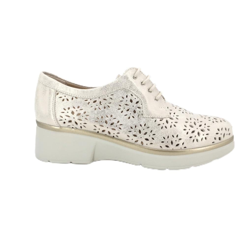 PITILLOS - Zapato Deportivo Casual,Sneakers de Cordones,cuña y Plataforma,Piel,mocasín,Calado,Rejilla, para: Mujer