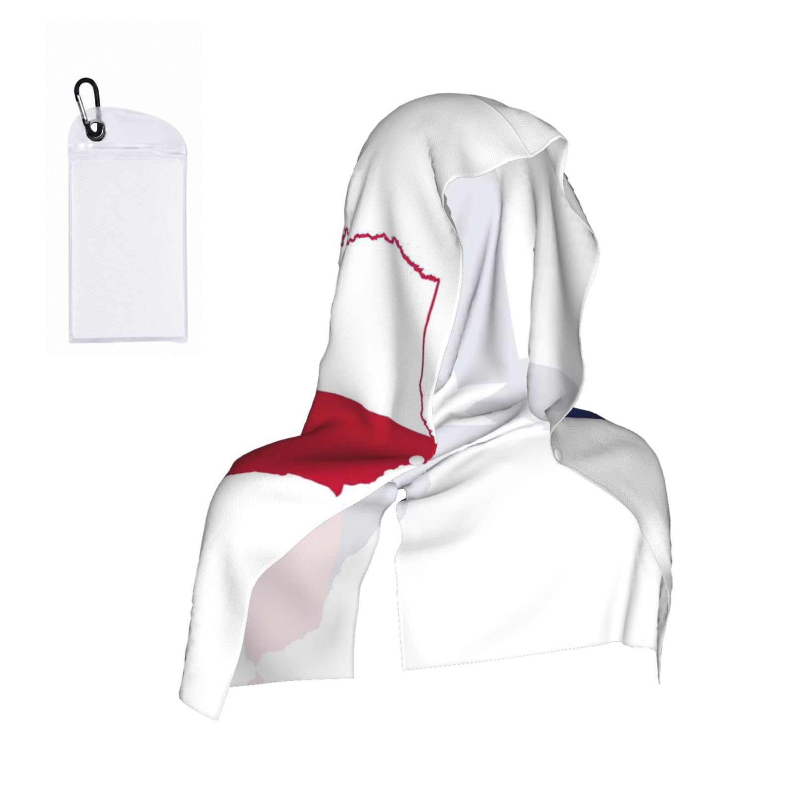 DUWAA Texas State Flag Map Print Cooling Hooded Sports Towel, 30×60cm Quick Drying Summer Cool Head Wrap For Neck And Face