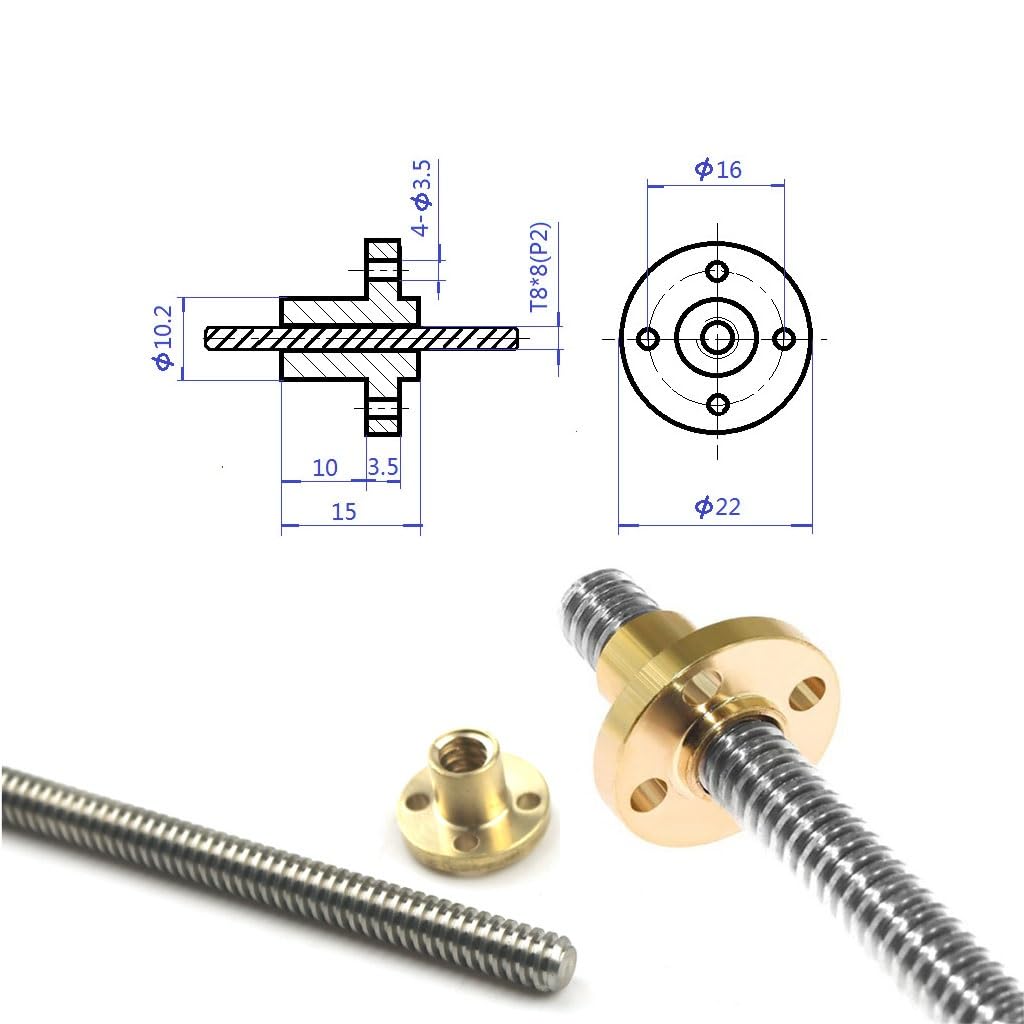 1 Uds. Paso de tornillo plomo T8 acero inoxidable 2MM(700mm)