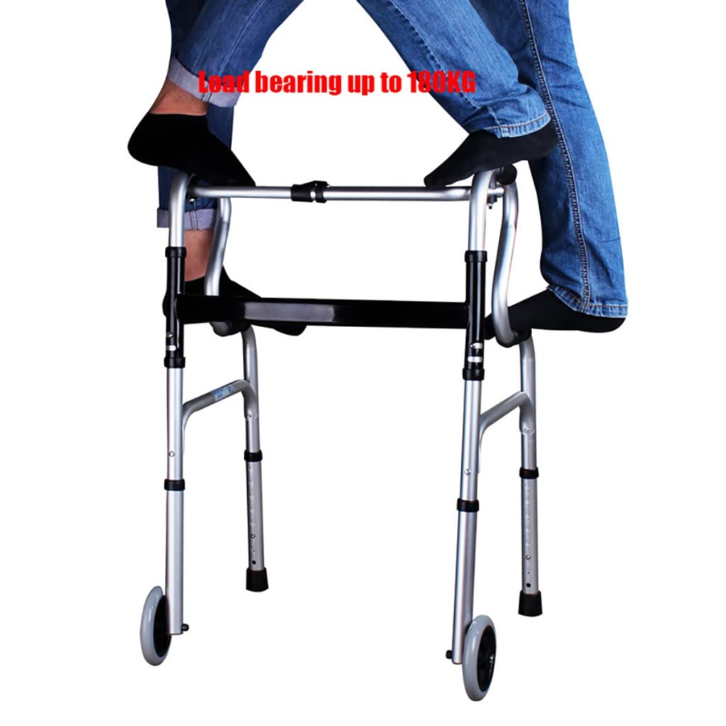 Andadores para Personas Mayores Sin Ruedas, De Aluminio, Portátiles, Ligeros, De Altura Ajustable, Plegables, con Ruedas, para Discapacitados, Equipo Médico, Carga De 180 Kg,Walker