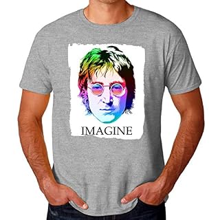 Wicked Design John Lennon Imagine Colourful T-Shirt pour Hommes X-Large - Les Beatles, Paul McCartney, John Lennon, RIngo Starr, George Harrison