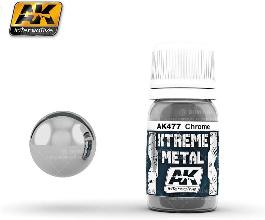 AK Interactive Xtreme Metal Chrome Metallic Paint 30ml Bottle Model Kit Paint Car Plane