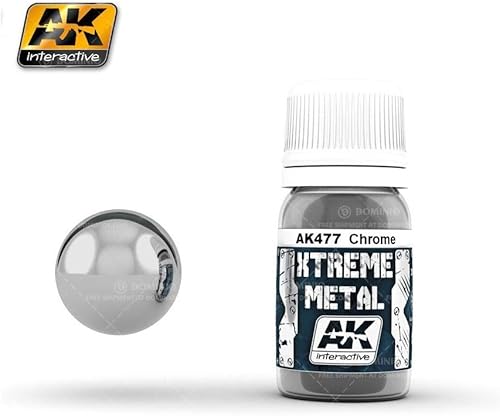 AK Interactive Xtreme - Kit de pintura metálica cromada metálica (1.0 fl oz), modelo de botella