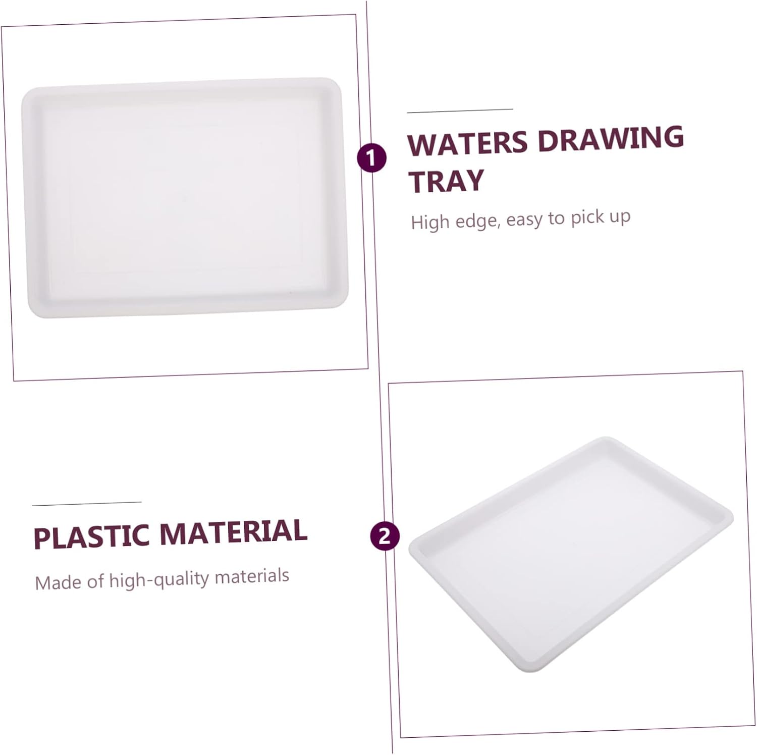 2pcs Plastic Painting Tray Set for School Art Mixing Palette Pigment Storage Lightweight and Sturdy for Boys and Girls and Adults for Classroom and Outdoor Sketching