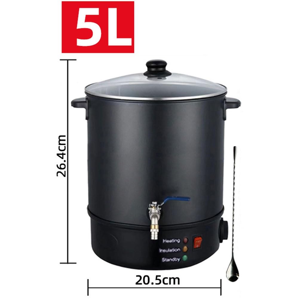 Elektryczny topnik do wosku, 1100 W, tygiel do wosku świecowego z regulacją temperatury 24-110°C do projektów DIY, wygodny pojemnik do topienia (size_name 20L)
