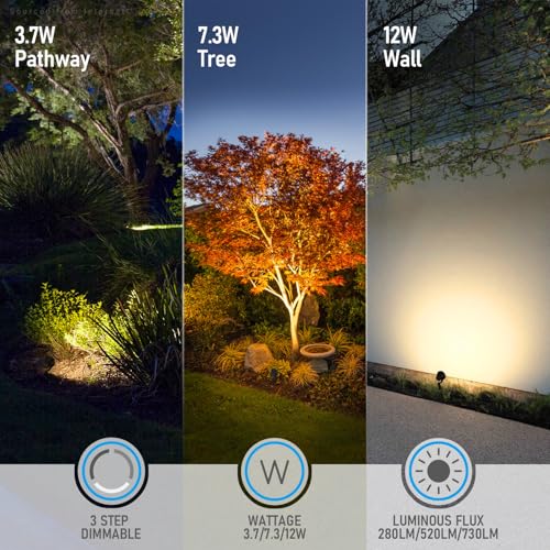 Image of LEONLITE 4-Pack 5CCT Wall Wash Dimmable LED Low Voltage Landscape Lights