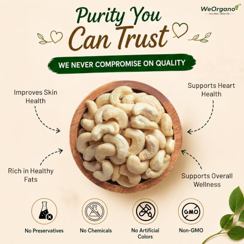 Image of W320 Cashew 500gm | Whole Cashews | Protein Rich Kaju | Premium Dry Fruits | Naturally Buttery & Creamy | No Added Sugar | No Preservatives | Healthy Snacks for Kids & Adults | Hygienically Packed