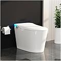 Smart Toilet with Bidet Built in, Auto Open Close & Auto Flush, Modern Elongated Tankless Toilet for Bathrooms with Heated Seat, Warm Water & Dryer, Foot Sensor and Night Light