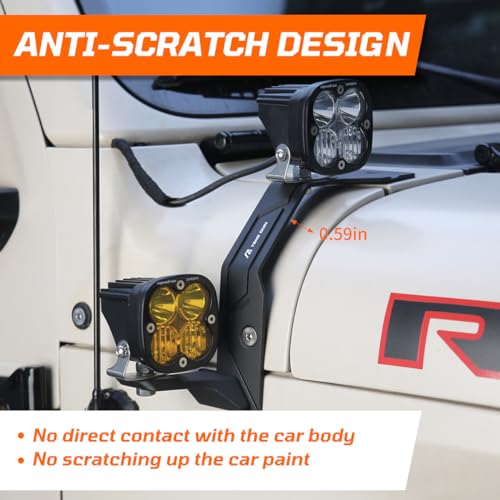 Image of A-Pillar Light Mounts for Jeep Wrangler JL /JLU /4XE & Gladiator JT