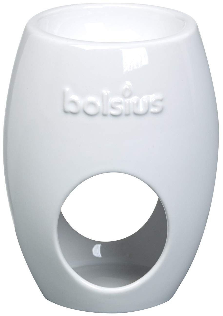 Bolsius - Lámpara Aromática Elipse - Blanco - 2 Unidades - Quemador de aroma - Ø 94 mm - Cerámica - Lámpara para Ambientadores y Refrescante de Habitación