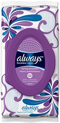 Always Feminine Wipes Spring Blossom Scent 32 Count, 32 Count Pack Of 1)
